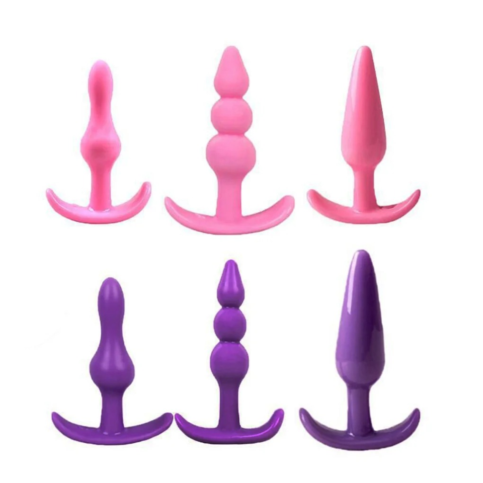 Kit Plug Anal de Silicone Jelly - Lilás
