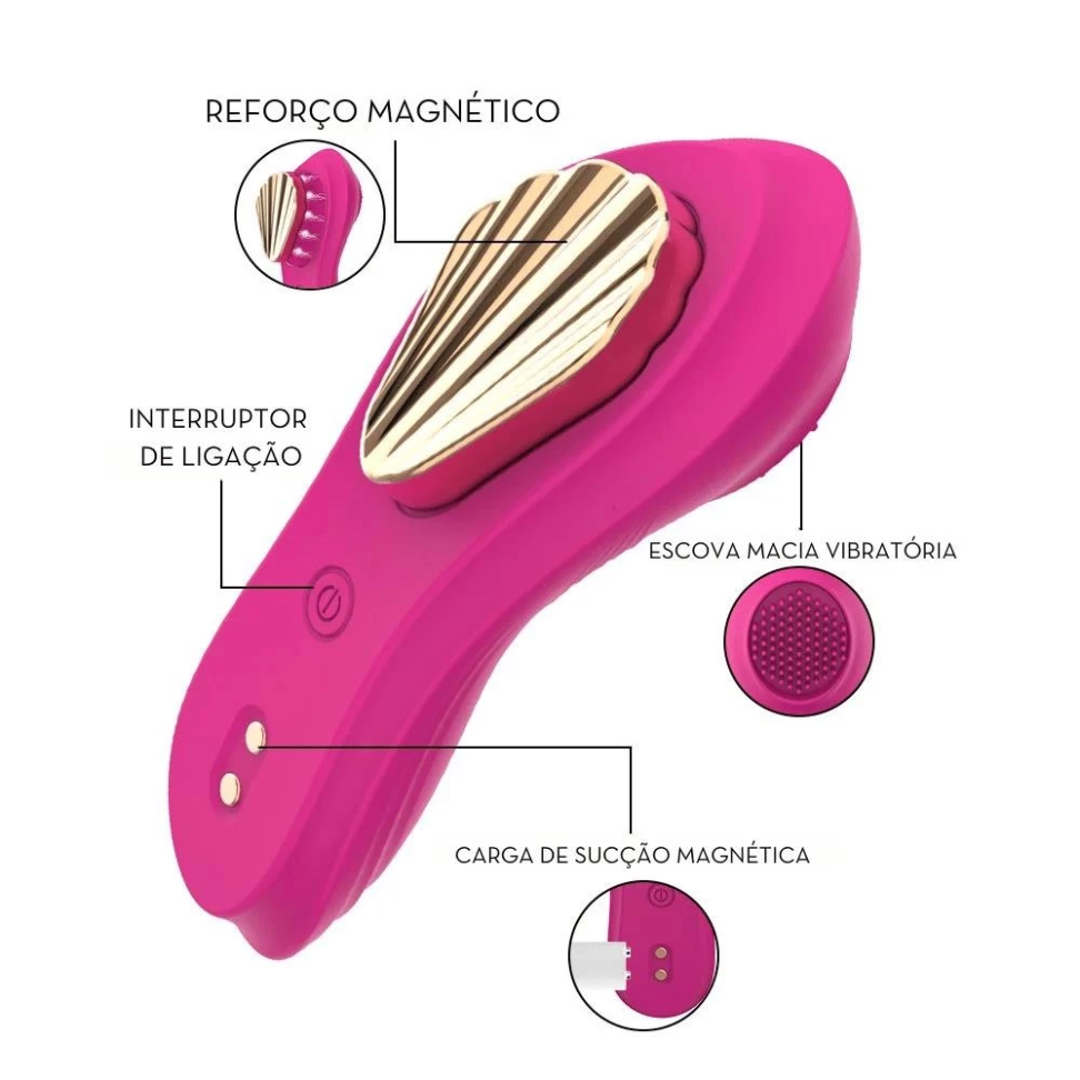 Vibrador Feminino Ponto G Clitóris Calcinha Recarregável Imã potente Controle Aplicativo