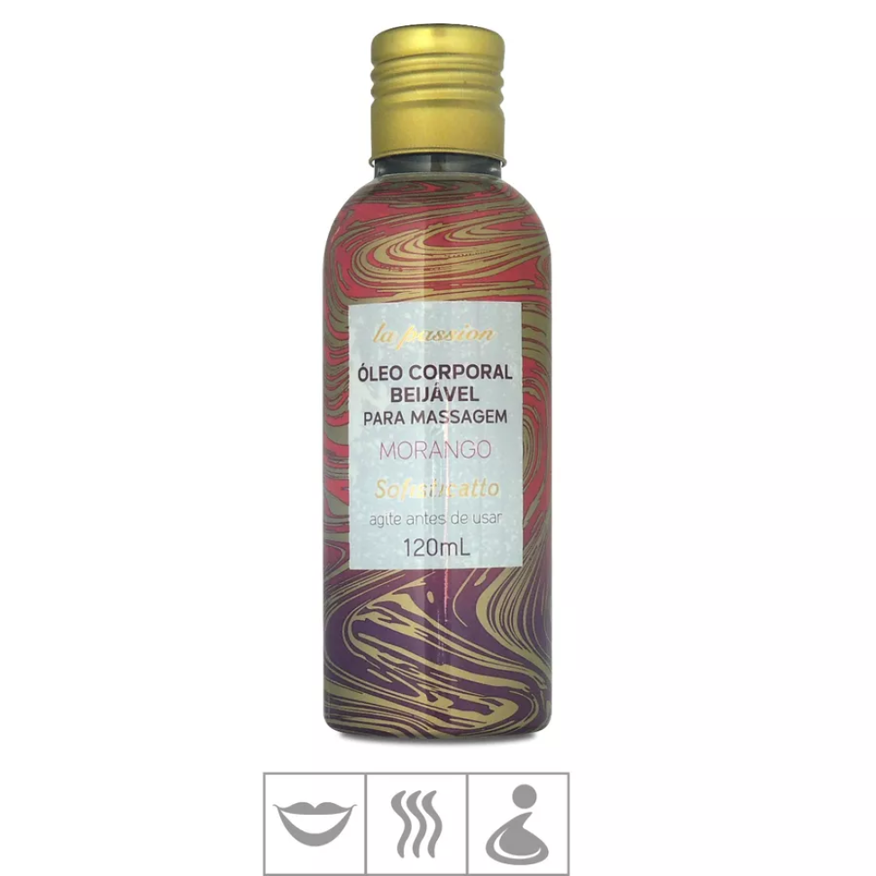 Óleo Para Massagem Beijável La Passion 120ml - Morango