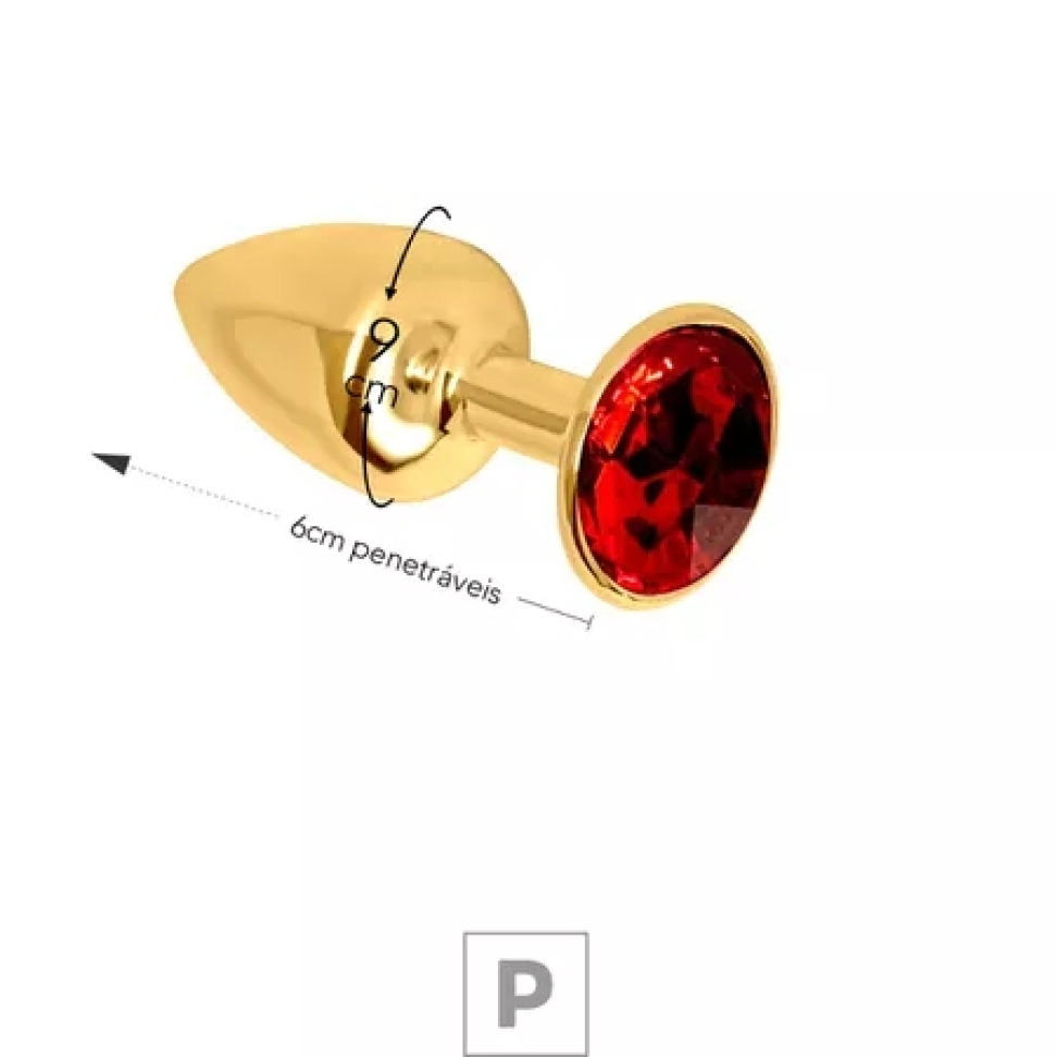 Plug de Aço P Dourado Com Strass SI - #5