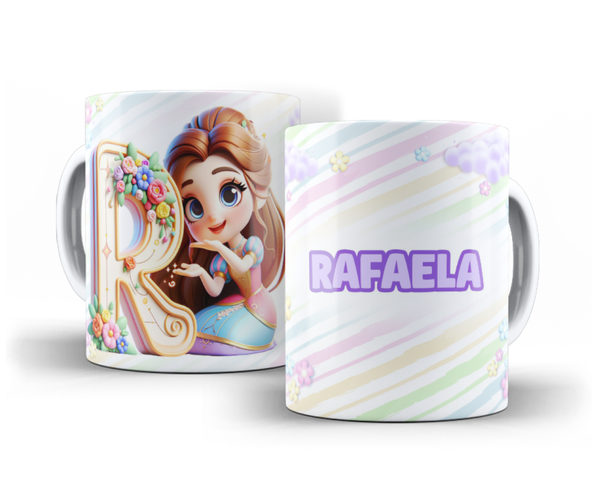 CANECA INFANTIL DE POLÍMERO PRINCESAS COM NOME PERSONALIZADO - #3