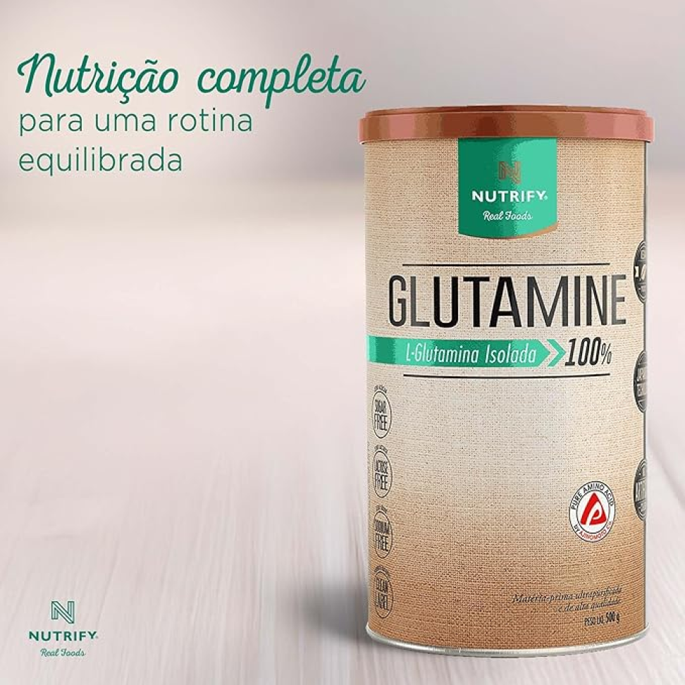 Glutamine L-Glutamina Isolada 100% Sem Sabor 500g Nutrify - #1