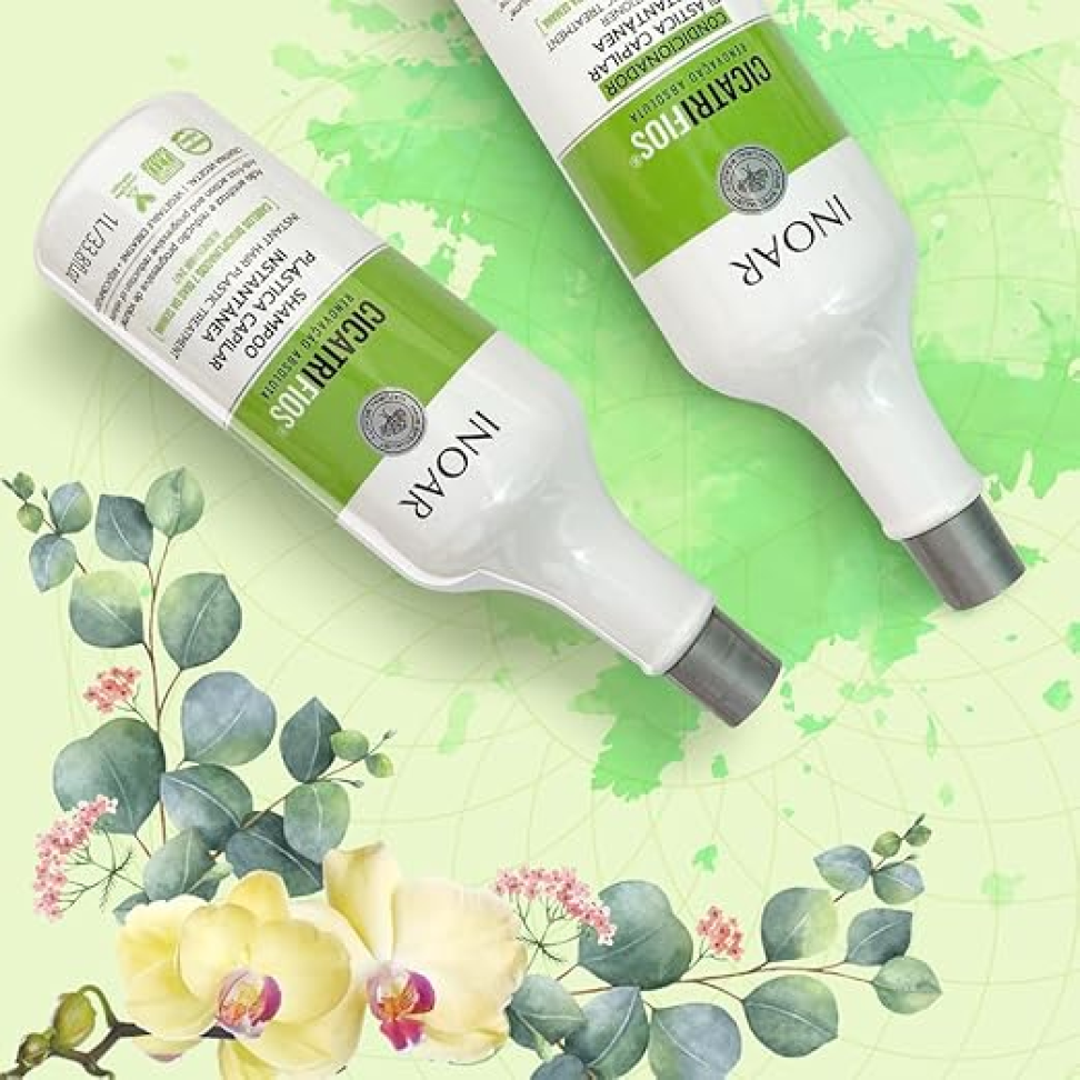 Inoar, Kit CicatriFios Plástica Capilar – Shampoo e Condicionador 2x1L, Redução de Frizz, Brilho Intenso, Hidratação Profunda, Proteção Térmica e Volume Controlado - #3