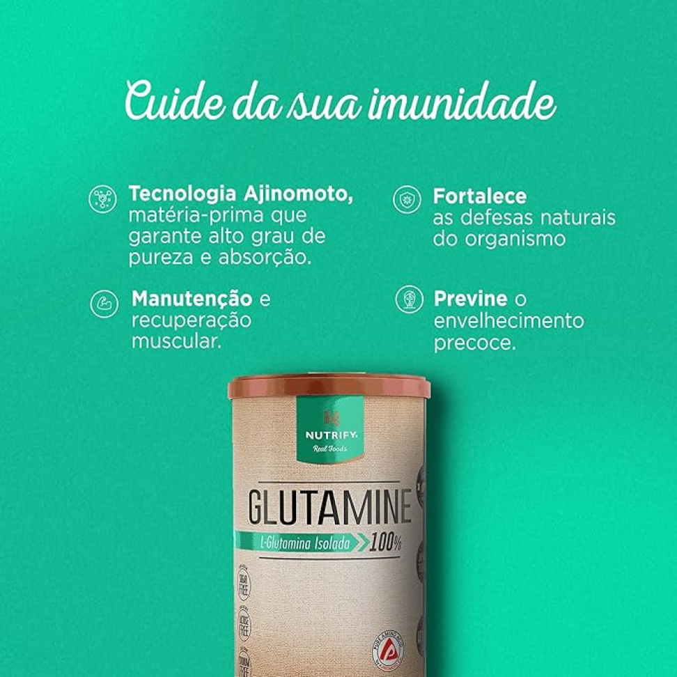 Glutamine L-Glutamina Isolada 100% Sem Sabor 500g Nutrify - #1