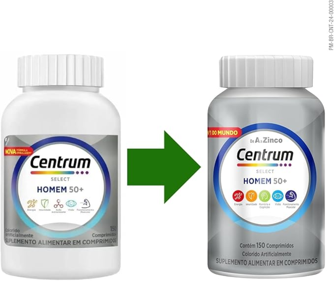 Centrum Homem 50 Mais Multivitaminico, com Vitamina D, Vitamina B12, Calcio e Magnesio, 150 Comprimidos - #1
