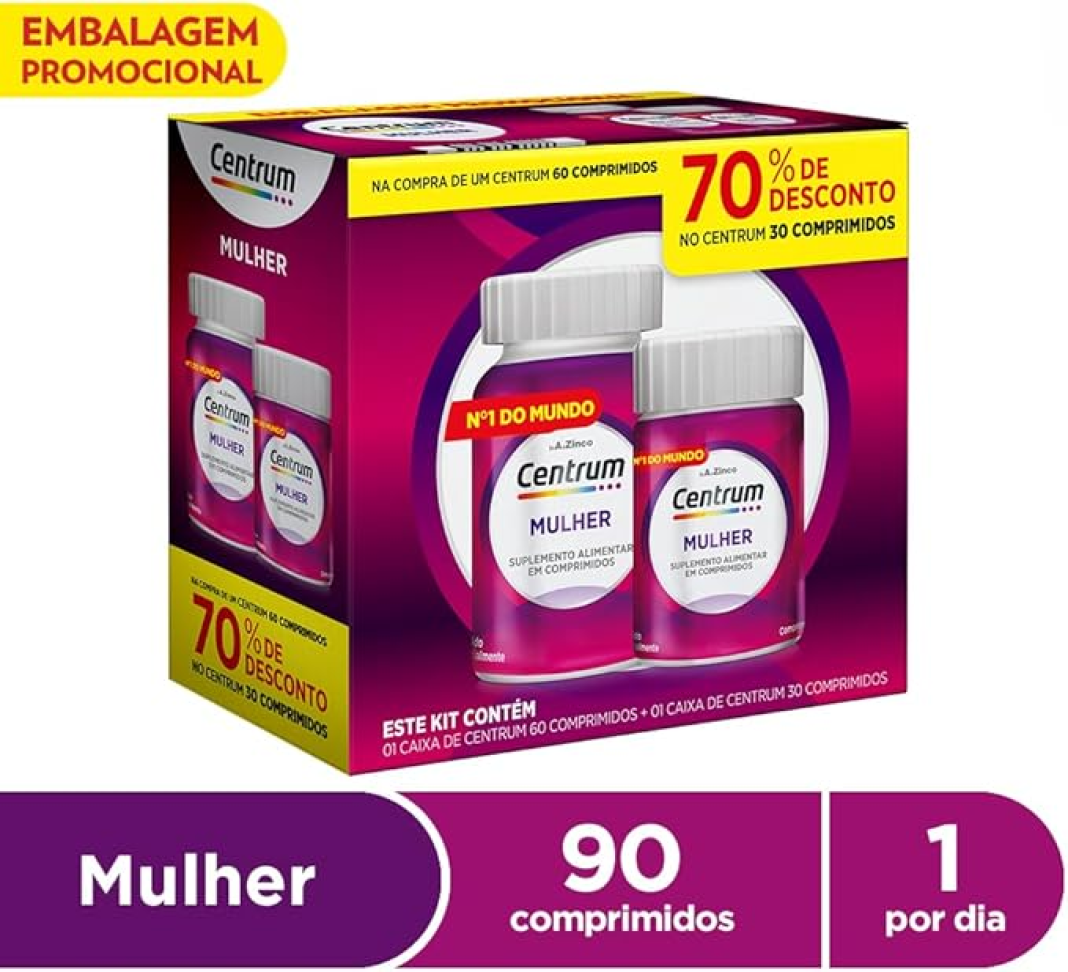 Centrum Mulher Multivitaminico Diário, com Magnésio, Vitamina D e Vitamina B12, Leve 90 Comprimidos e Pague 60 - #2