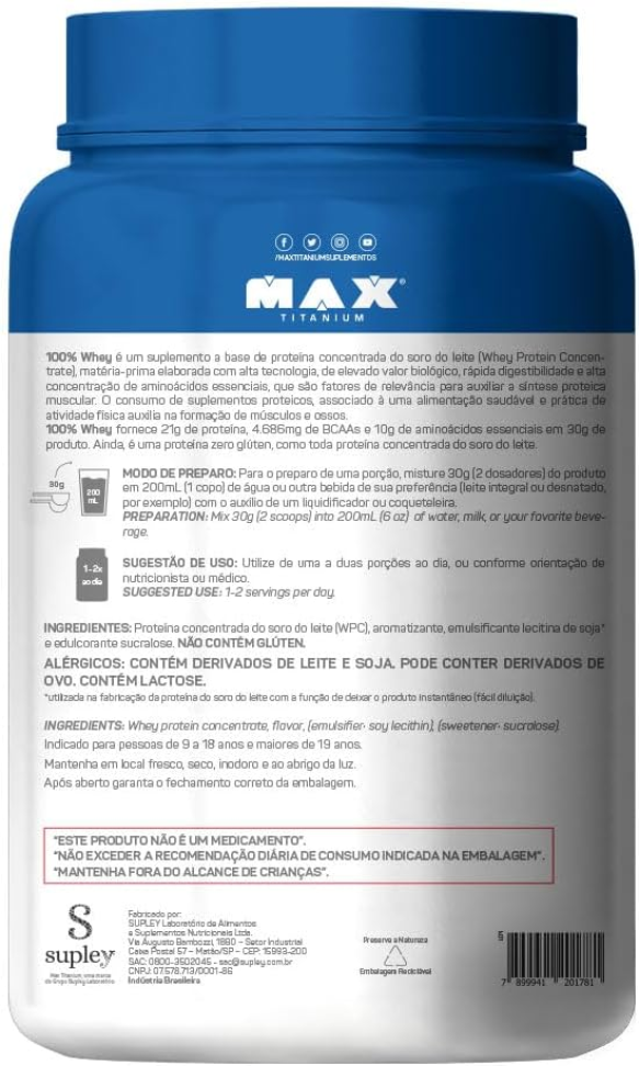 Max Titanium 100% Whey - 900G Baunilha - #5