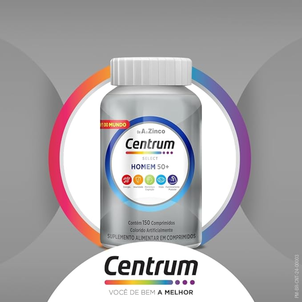 Centrum Homem 50 Mais Multivitaminico, com Vitamina D, Vitamina B12, Calcio e Magnesio, 150 Comprimidos - #1