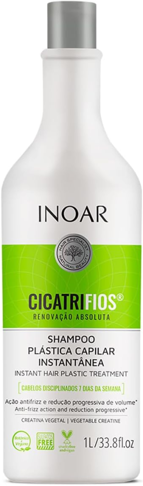 Inoar, Kit CicatriFios Plástica Capilar – Shampoo e Condicionador 2x1L, Redução de Frizz, Brilho Intenso, Hidratação Profunda, Proteção Térmica e Volume Controlado - #2