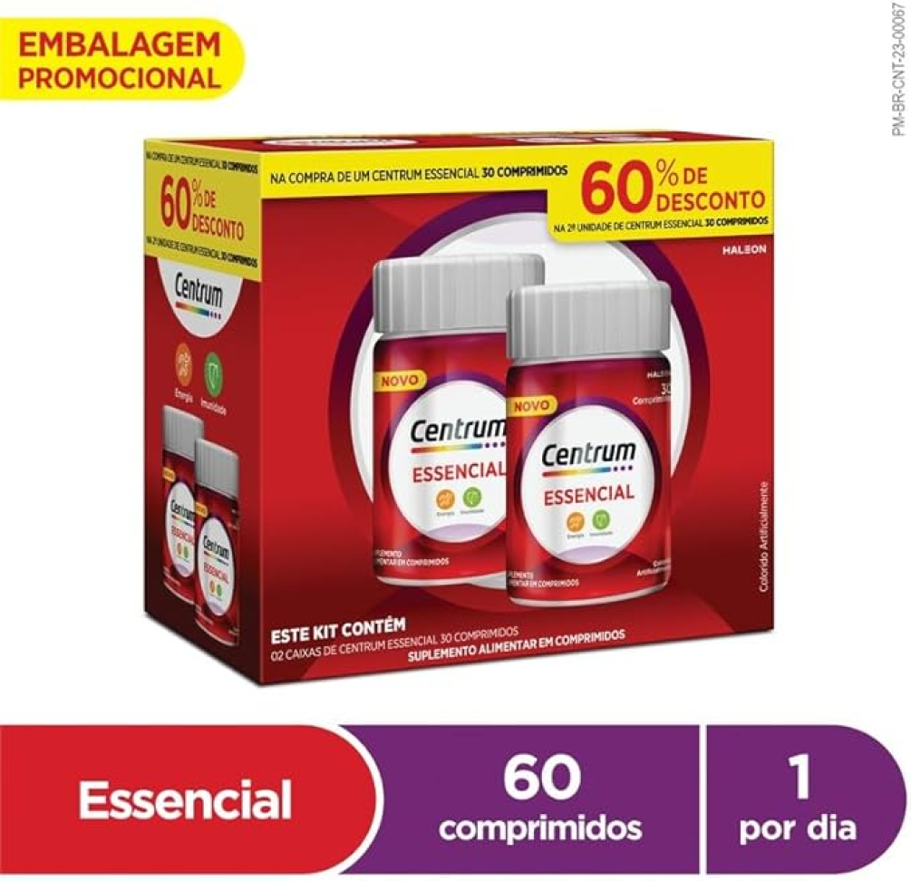 Centrum Essencial Multivitamínico Diário, com Complexo B, Vitamina D, e Magnesio, 2 Frascos com 30 Comprimidos cada - #2