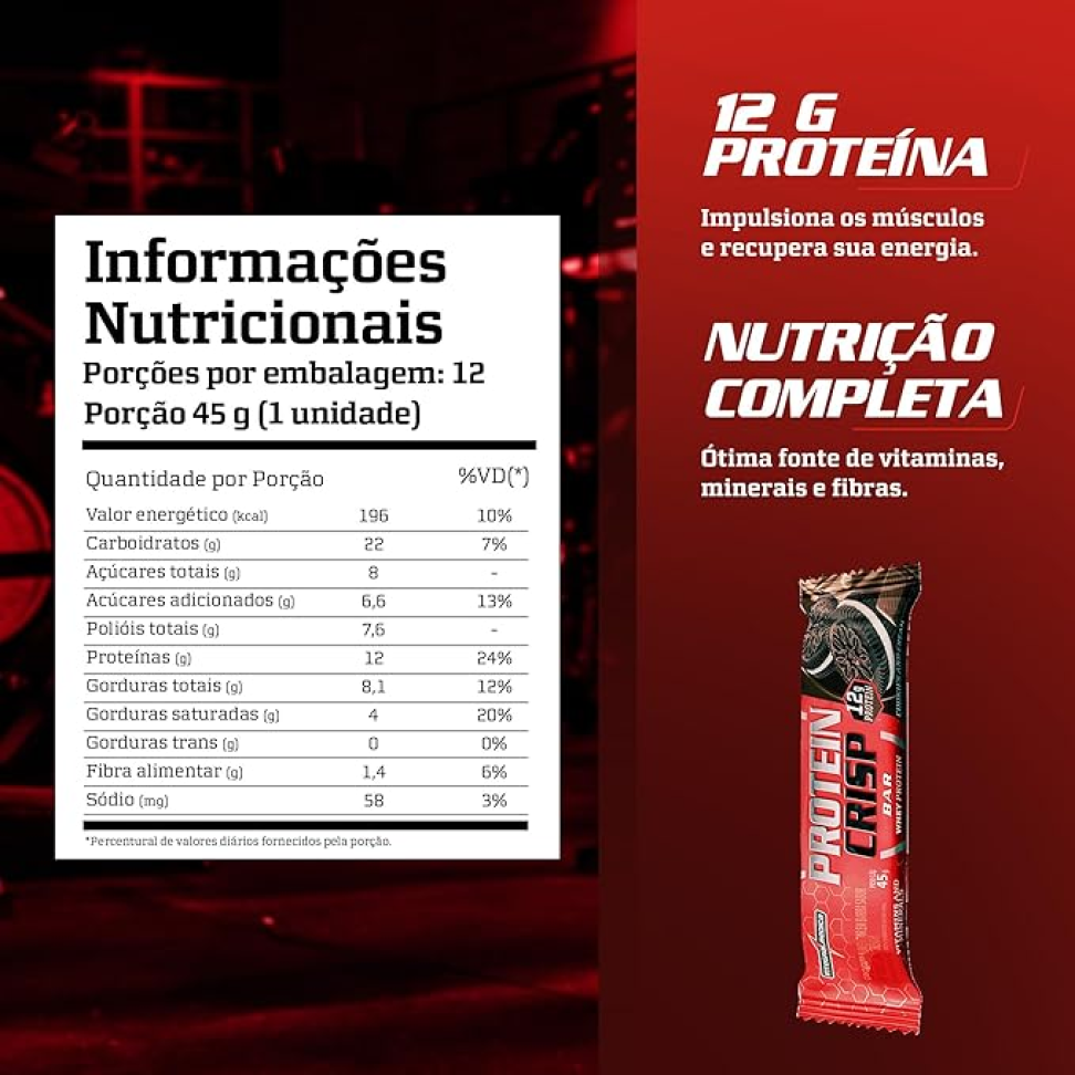 Integralmédica - Barra Proteína Crisp Bar Cookies and Cream - Display com 12 unidades - #5