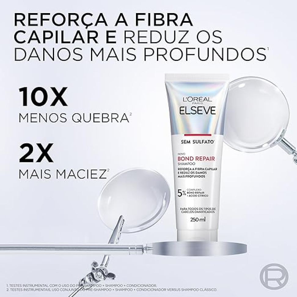 L'Oréal Paris Elseve Bond Repair Kit Tratamento Completo Reparação Molecular com Ácido Cítrico, Reconstrói Ligações e Devolve Força aos Cabelos Danificados (Pré-Shampoo + Shampoo + Condicionador) - #3