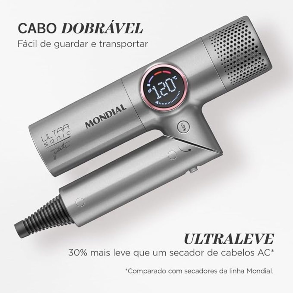 Secador Mondial Ultra Sonic By Juliette BLDC com Cabo Dobrável 127V - #1