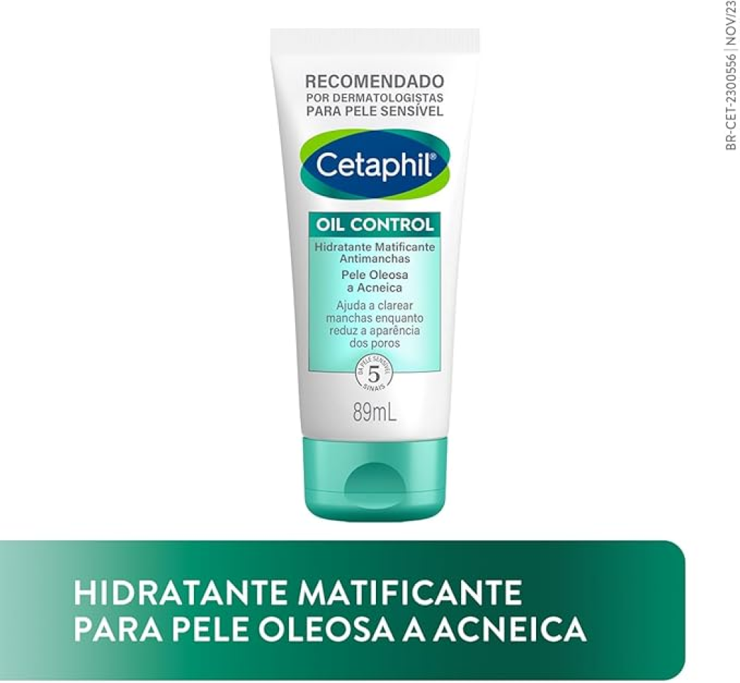 Cetaphil Oil Control Hidratante Matificante Antimanchas Facial para Pele Oleosa a Acneica 89ml - Antioleosidade, Uniformiza tom da Pele com Ácido Salicílico - #1