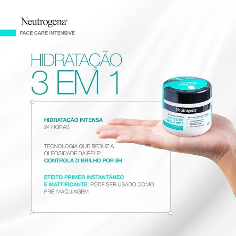 Neutrogena Hidratante Facial Matte 3 em 1 Face Care Intensive, 100g - #3