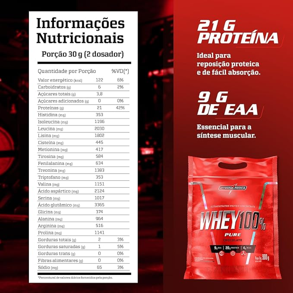 Whey 100% Pure 900g Pouch Integralmedica - Chocolate - #3
