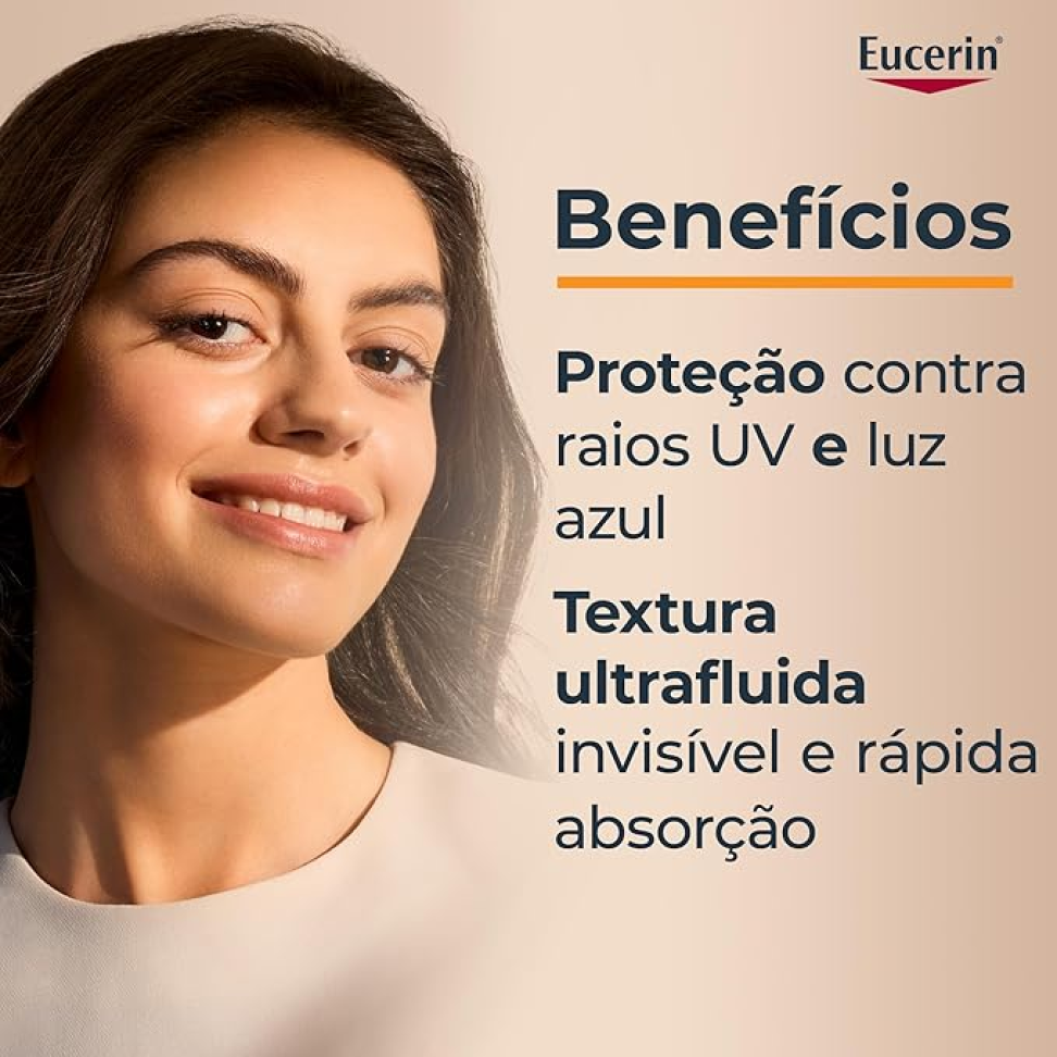 EUCERIN Protetor Solar Facial Ultra Fluido FPS 60 50ml, Hydro Fluid, Antioleosidade, Antioxidante, Rosto, Proteção UVA, UVB e Luz Visível - #1