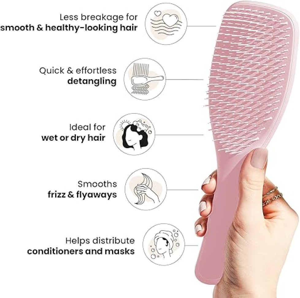 Tangle Teezer - Escova de cabelo desembaraçadora The Wet Detangler Millenial Pink para todos os tipos de cabelo, molhados. - #1