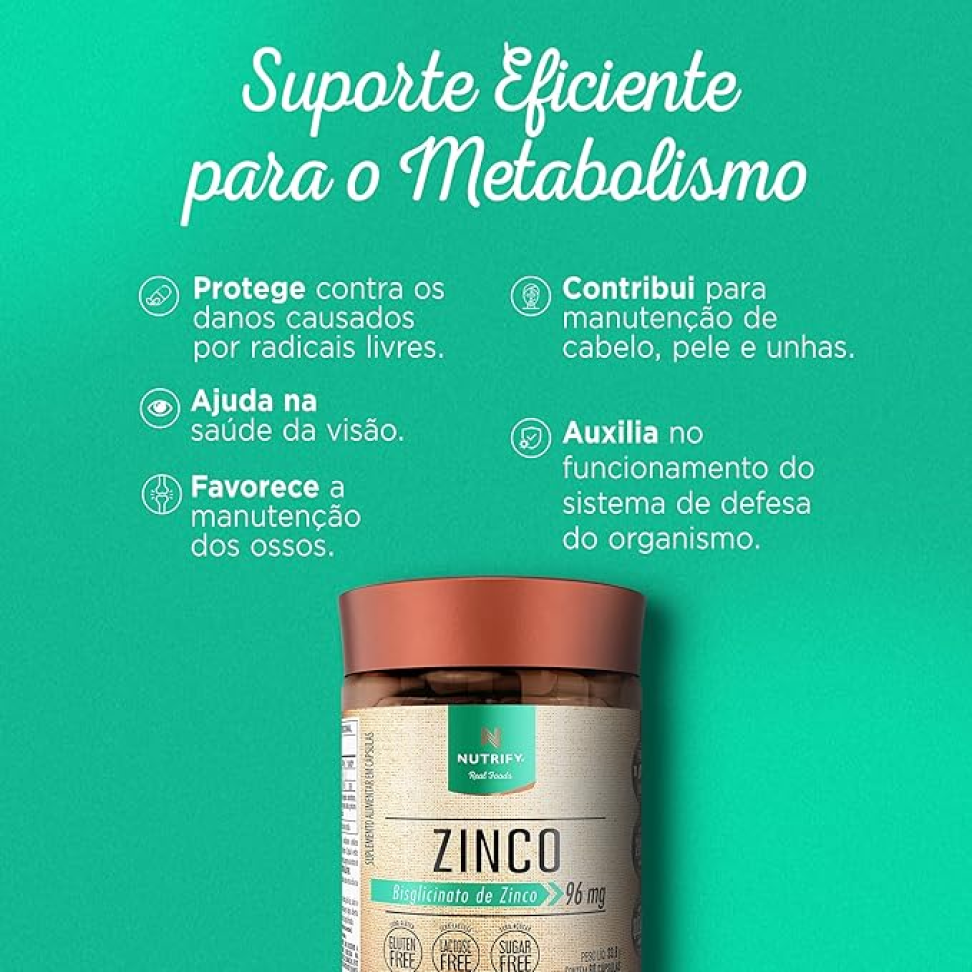 Vitamina de Zinco Nutrify 60 cápsulas - #1