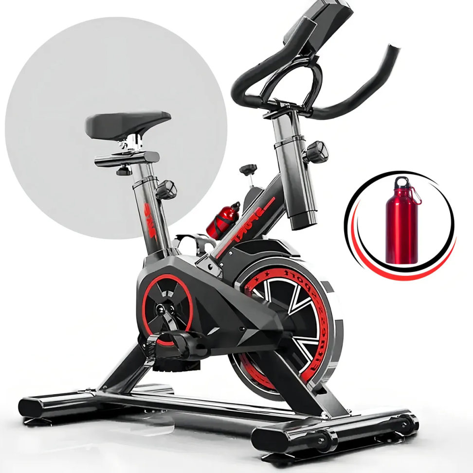 Bicicleta Ergométrica Fitness para Cardio e Musculação com base Cor Preto e Vermelho Epsilon Marca Redfin 8kg Inercia - #3