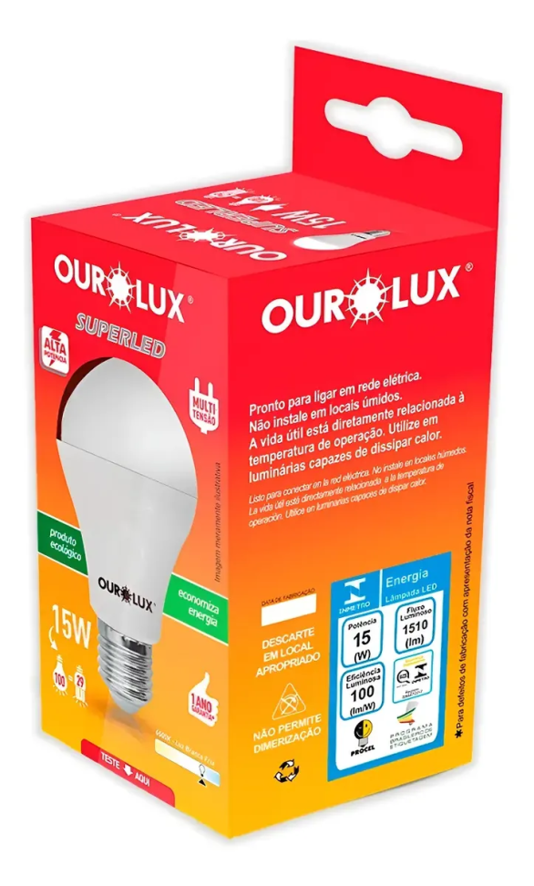 Lâmpada Superled 15W ourolux