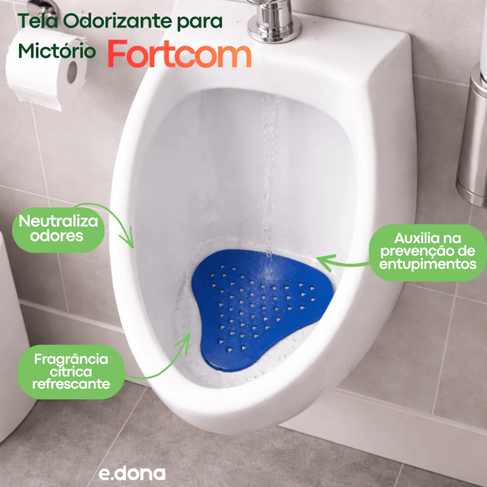 Tela odorizante para mictório Azul Cítrica Fortcom