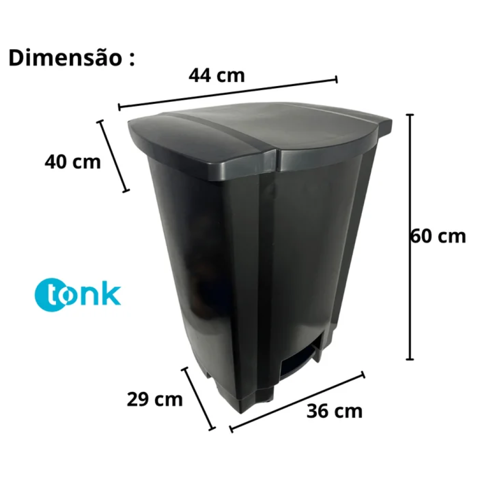 Lixeira de Pedal 50 Lt Tonk