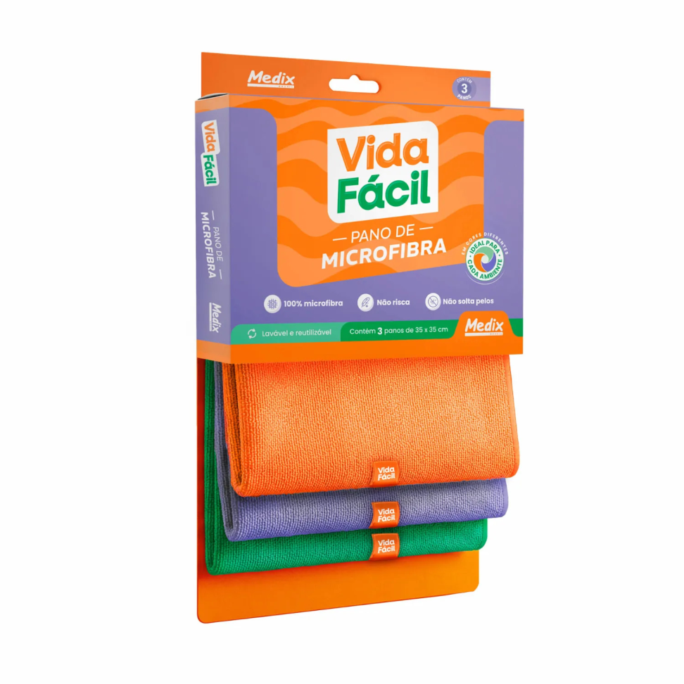 Panos Microfibra c/ 03 unids 35x35