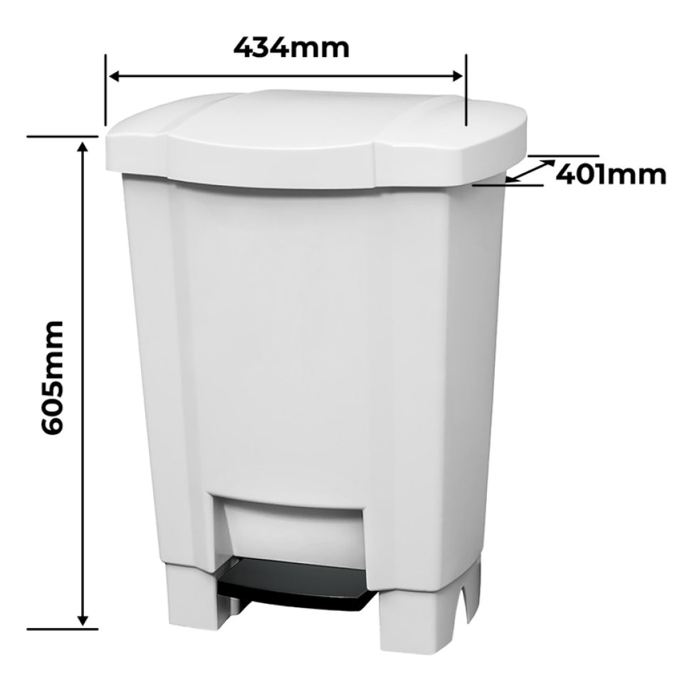 Lixeira com Pedal 50 Litros Branca Tonk