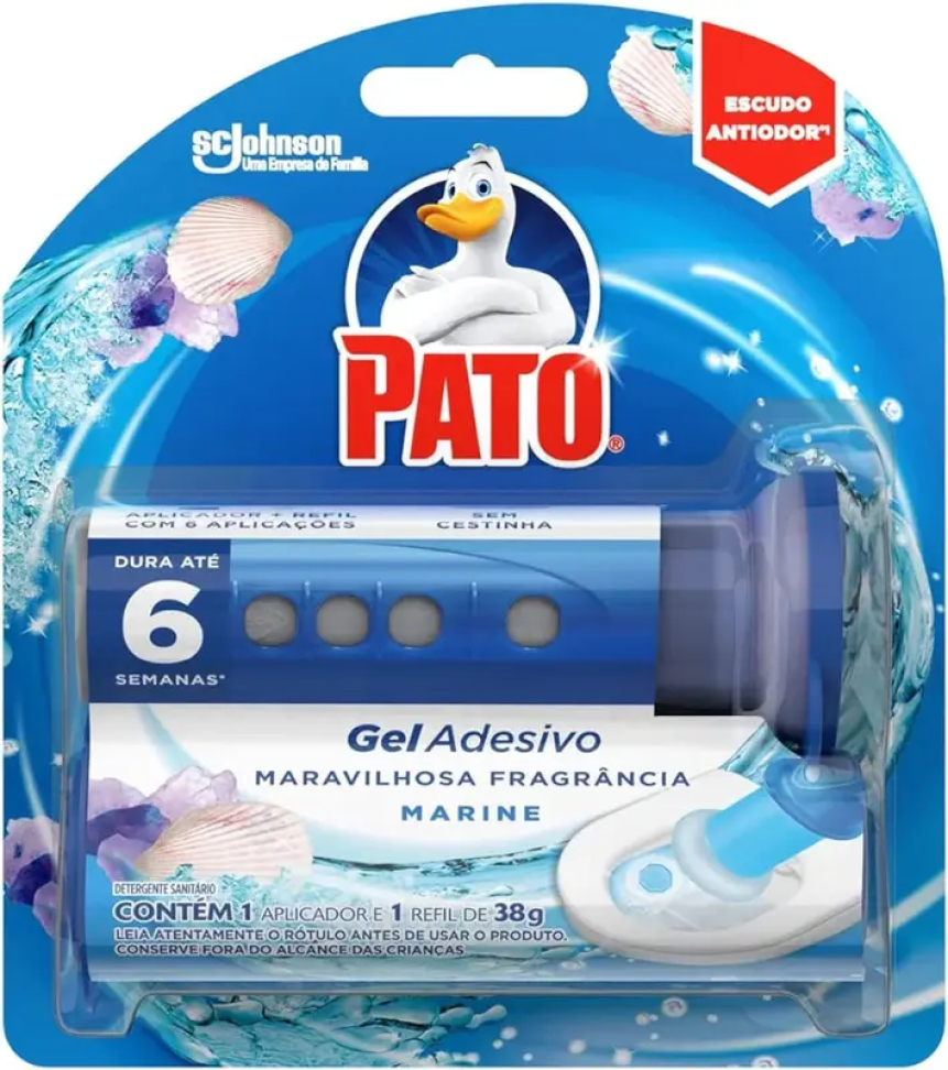 Pato Desodorizador Sanitário Gel Adesivo Aplicador + Refil