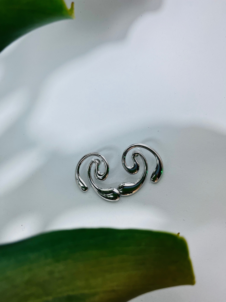 Brinco VEREDA Espiral Orgânica Prateada – Bijuteria Premium Exclusiva - #2