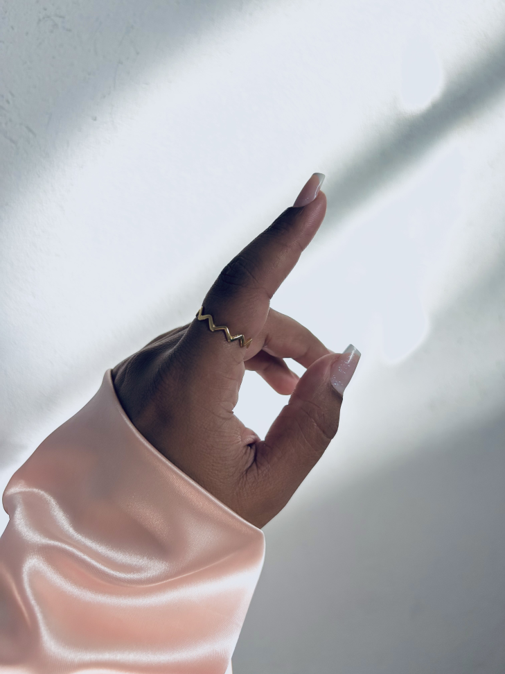 Anel Wave Zig Zag Banhado Ouro 18k - #3