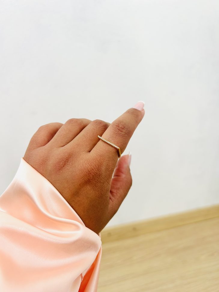 Anel Thin Line (linha fina) Zircônia Ouro 18k - #3