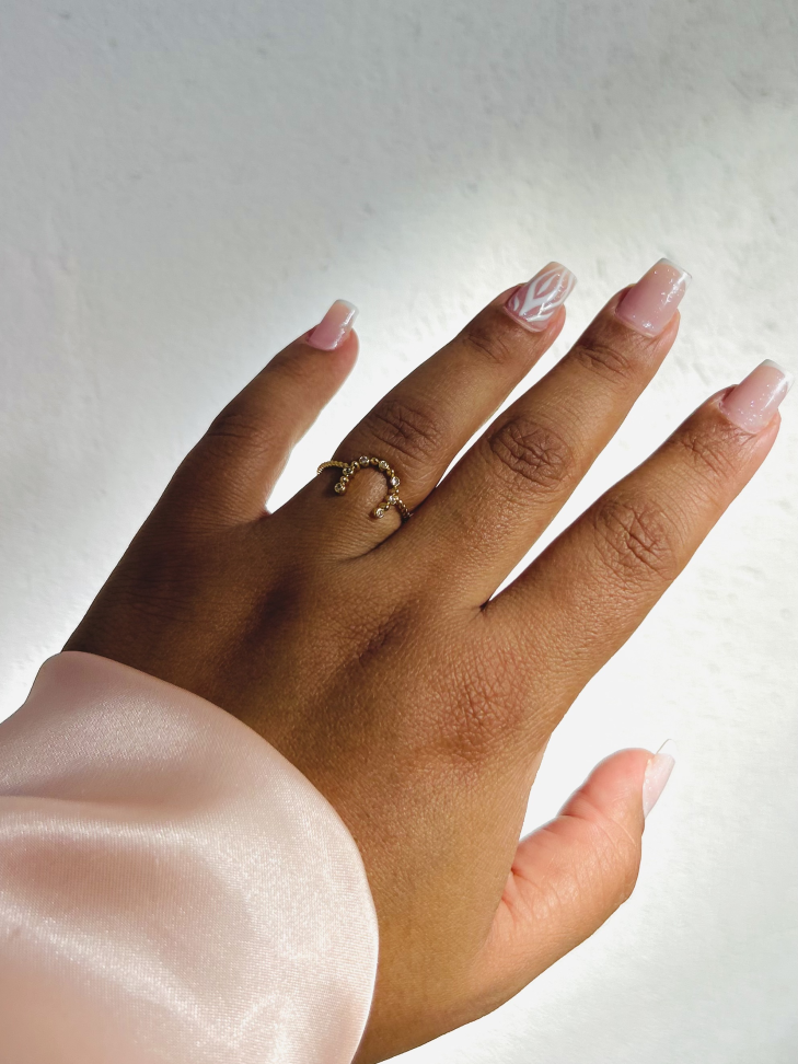 Anel Ferradura Proteção Cravejada – Ouro 18K | Seu Amuleto de Poder - #17