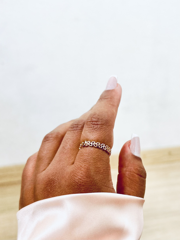 Anel Eternity Folhas Banhado Ouro 18k (Aparador Botânico) - #4