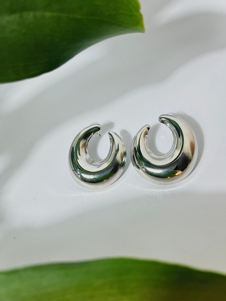 Brinco MYRA Orgânico Prateado - Bijuteria Premium de Design Exclusivo - #2