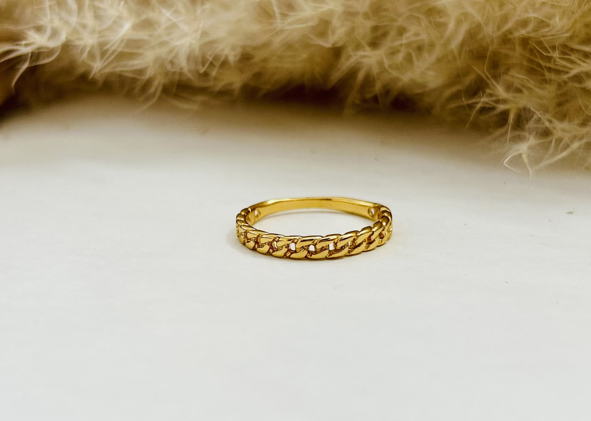 Anel Corrente Elos Banhado a Ouro 18K - #3