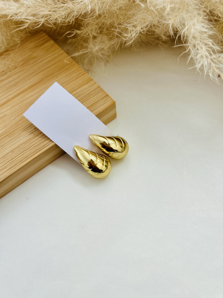 BRINCO GOTA ESCULTURAL AÇO INOX – Volume que destaca o rosto - #6