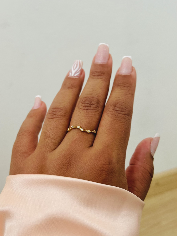 Anel Constelação Cravejado Banhado a Ouro 18K - #8