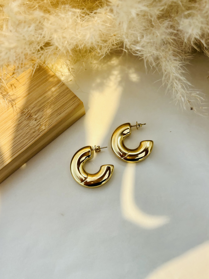 ARGOLA CHUNKY AÇO INOX DOURADA | Volume que define o look. - #4