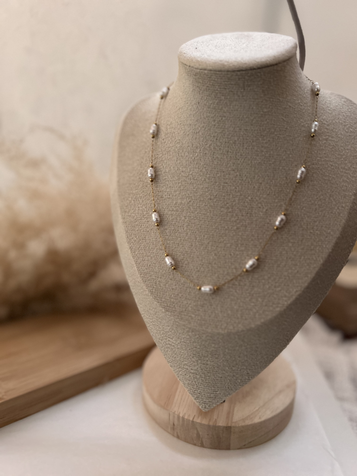 Colar Pérola Orgânica Mini em Aço Inoxidável – Delicado, Minimalista e Antialérgic - #2