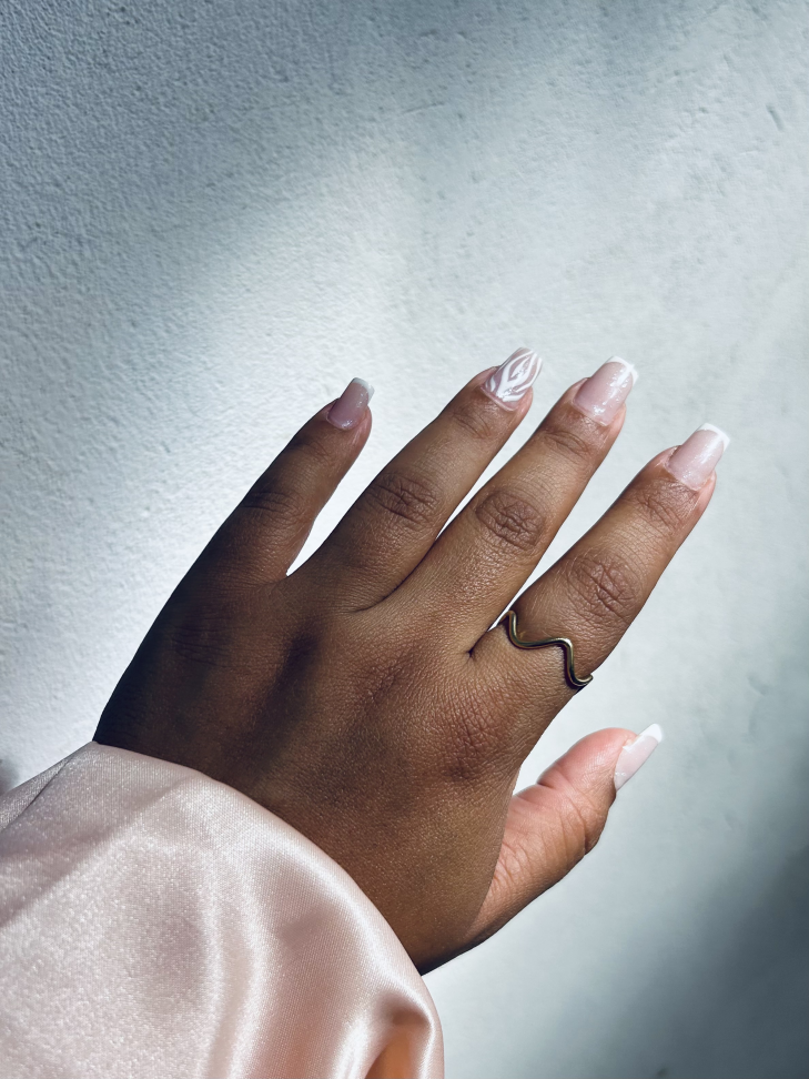 Anel Wave(ondulado) Banhado a Ouro 18k - #6