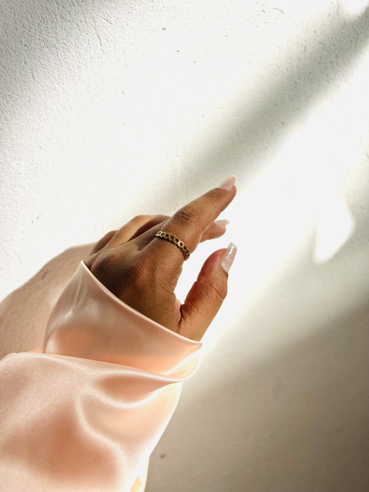 Anel Colmeia Vazado Geométrico | Honeycomb Banho Ouro 18k - #5