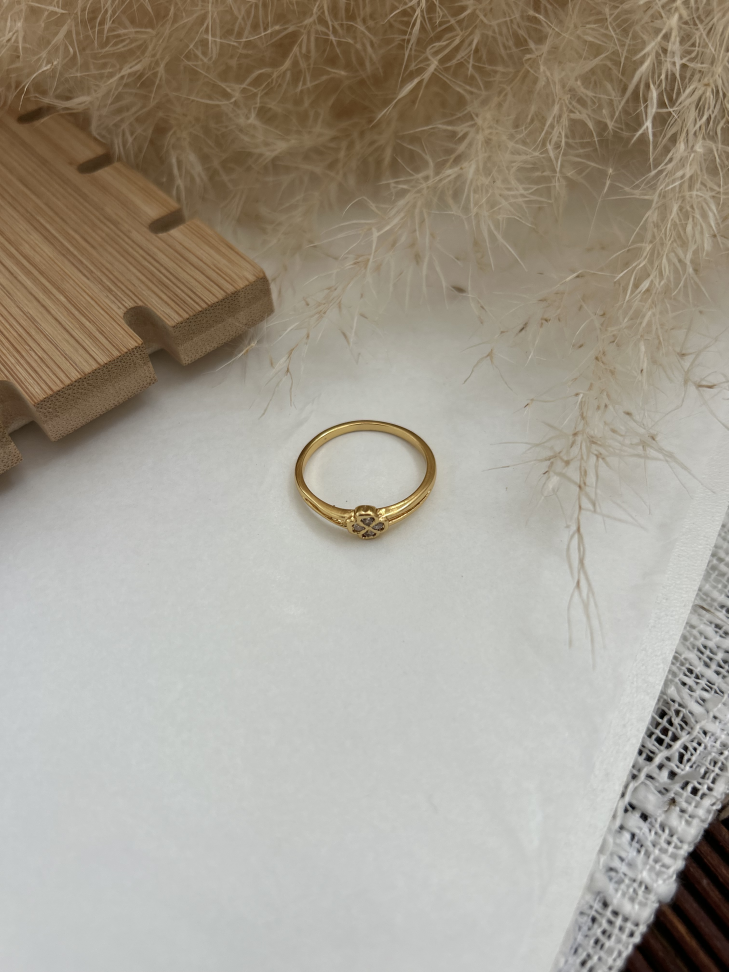 Anel Trevo Cravejado Banhado a Ouro 18K - #11