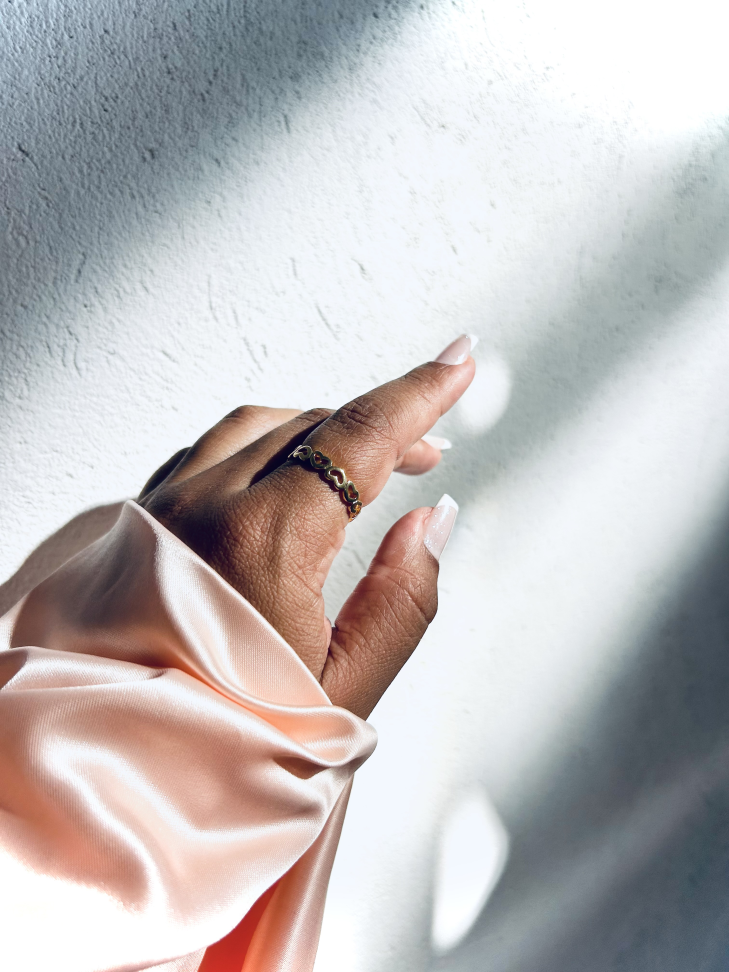 Anel Corações Eternity Banhado Ouro 18k (Vazado) - #10