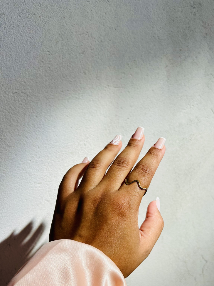 Anel Wave(ondulado) Banhado a Ouro 18k - #4