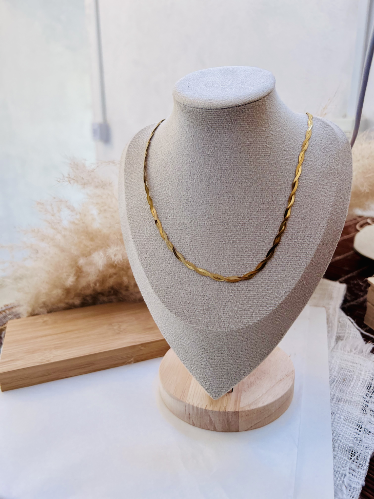 COLAR MALHA TRANÇADA AÇO INOX | Luxo, Não Escurece! - #3