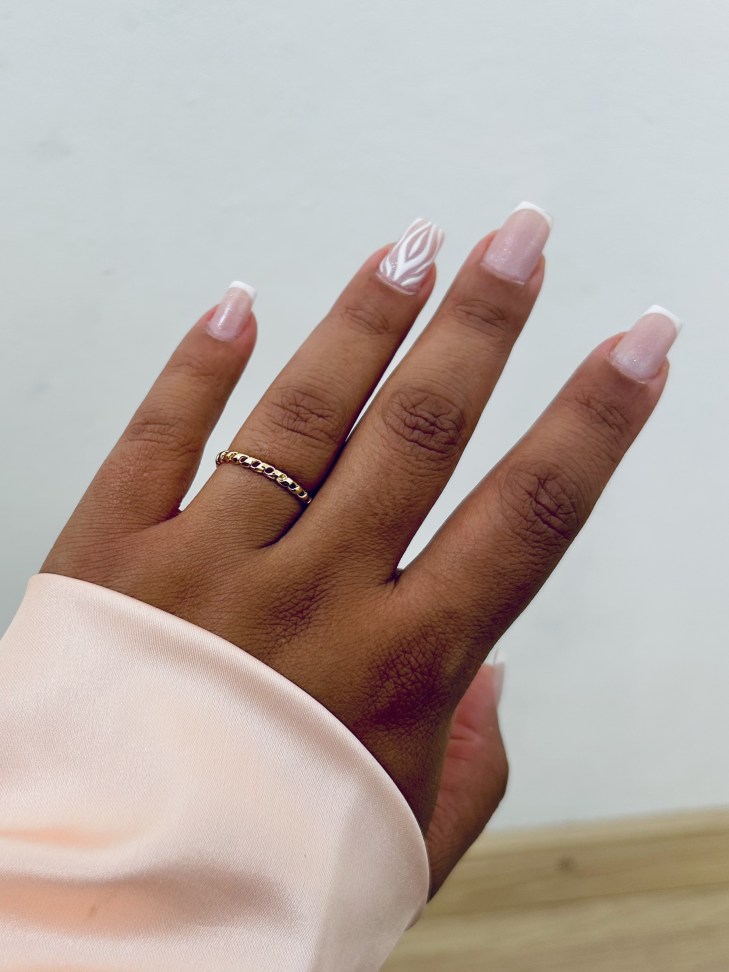 Anel Corrente Fina De Elos Banhado a Ouro 18K - #15