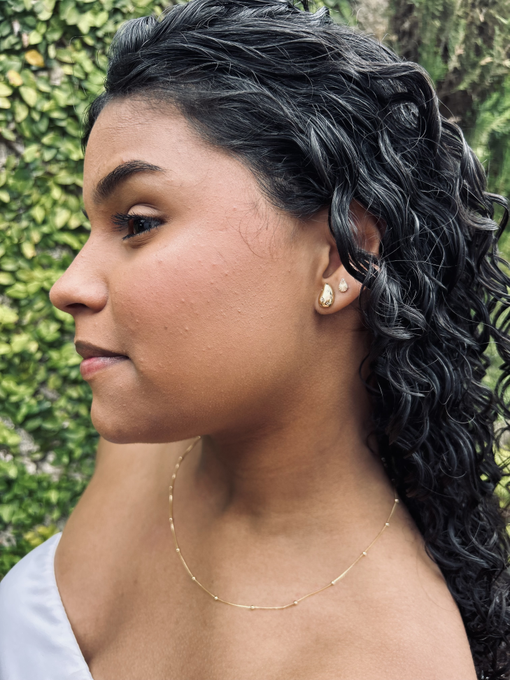 Brinco Stud Gota Cravejado Zircônia | Banhado a Ouro 18k - #3