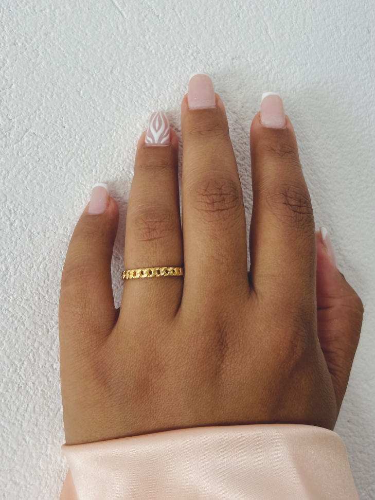 Anel Corrente Elos Banhado a Ouro 18K - #4